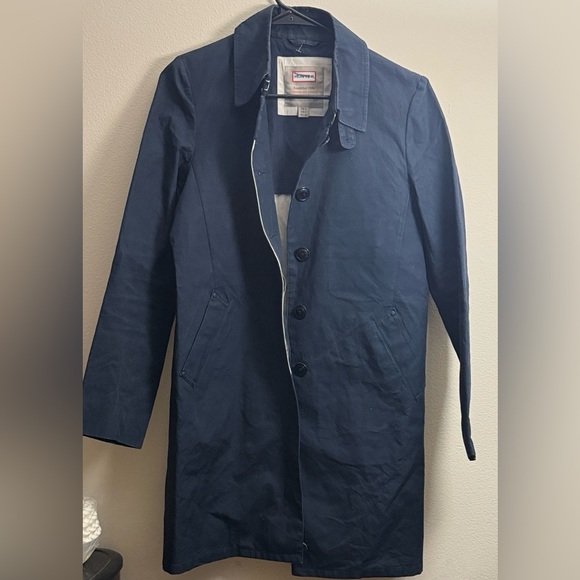 Hunter Jackets & Blazers - Hunter Women Dark Blue 100% Cotton Trench Style Casual Coat